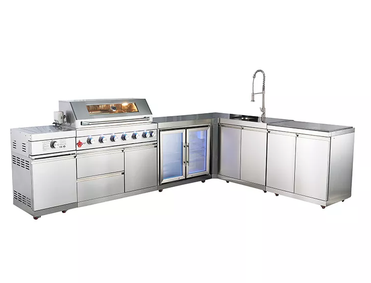 Factory Kitchen Cabinets Stainless Steel Material Anti-water Anti-rust BBQ Cabinet Outdoor Kitchen Cabinet Custom