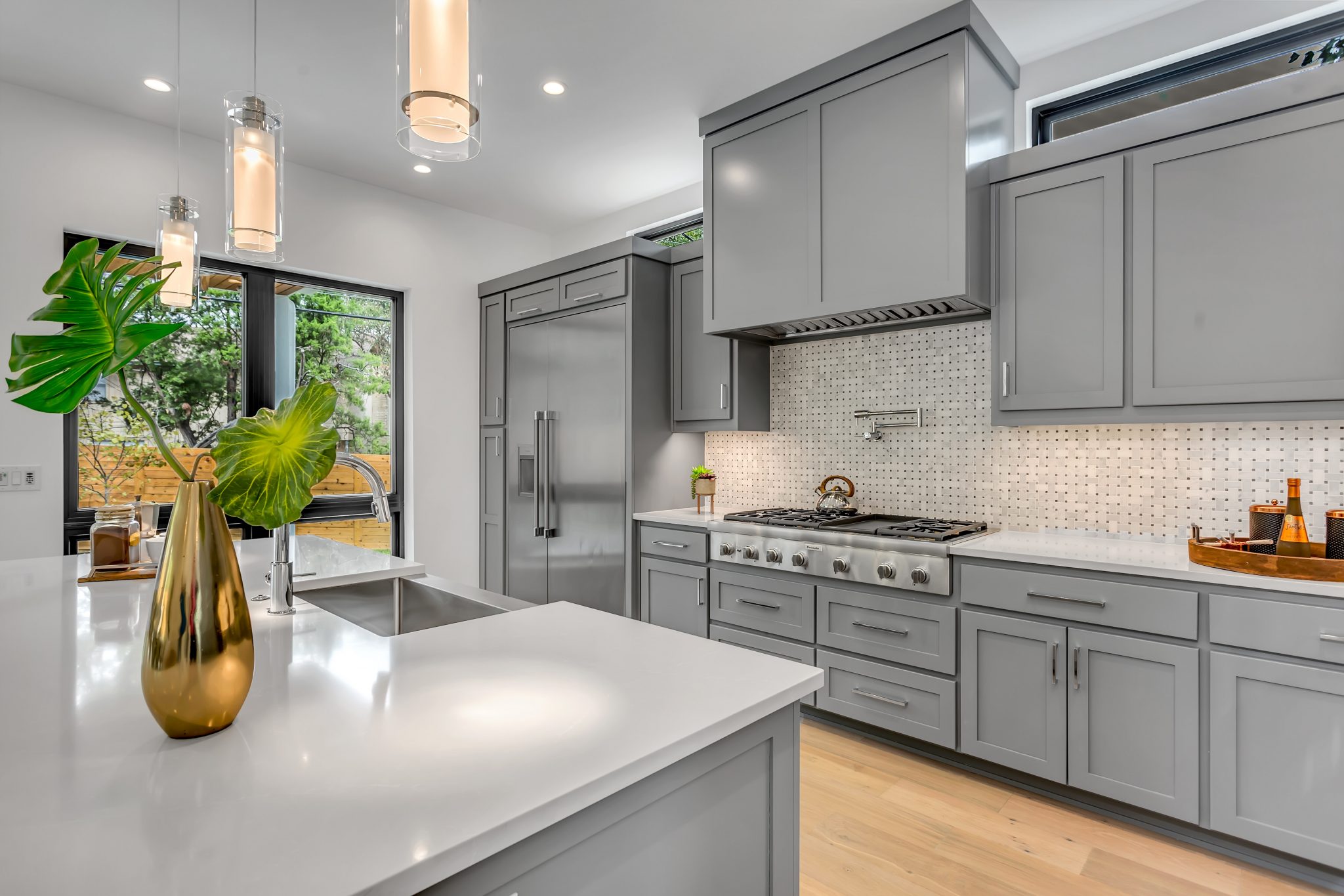White Gloss Full Kitchen Handles Cabinets Set Designs