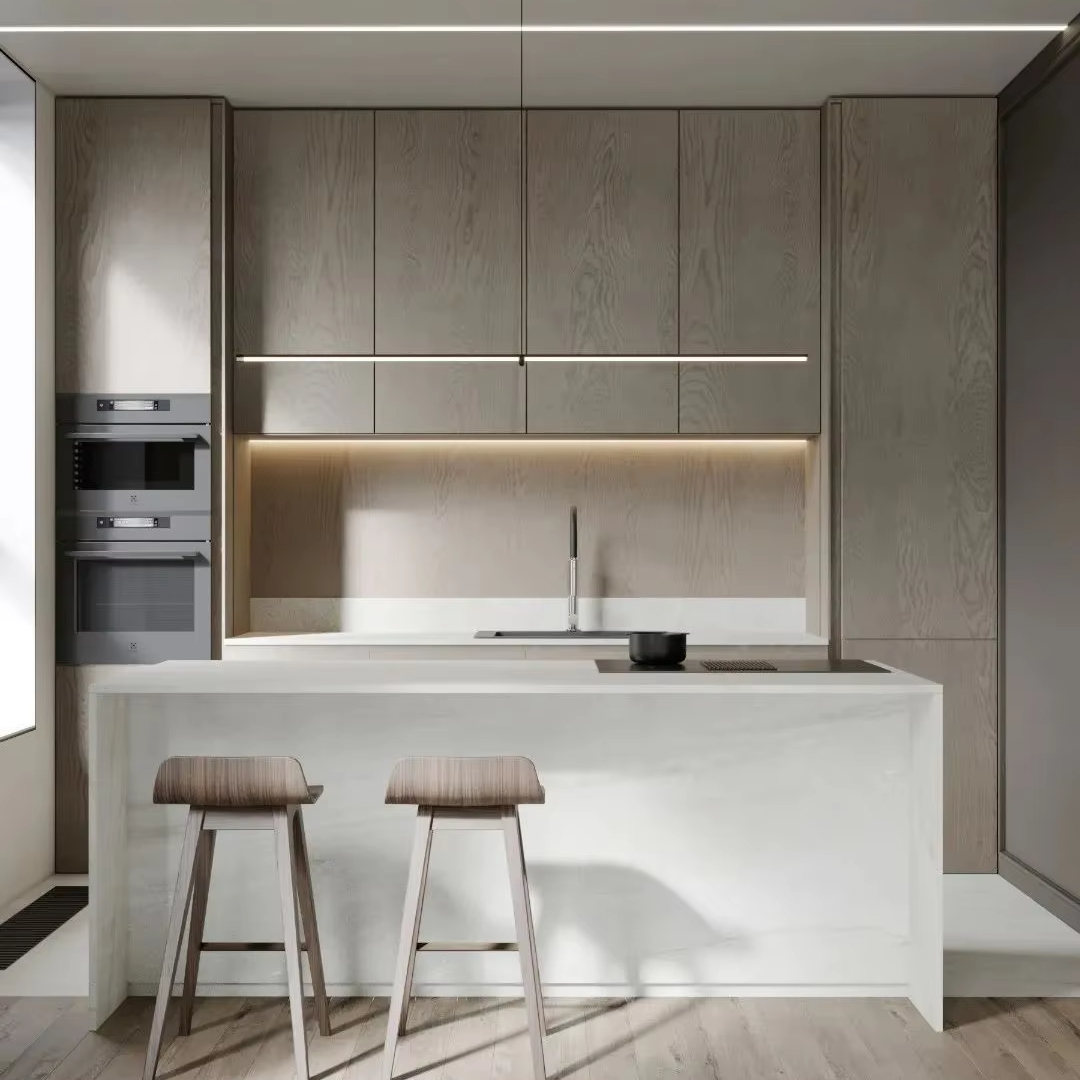 Modern Design Style Furniture Ready to Assemble Cupboard Complete Sets Stainless  Steel Drawer Modular Kitchen Cabinets for Sale