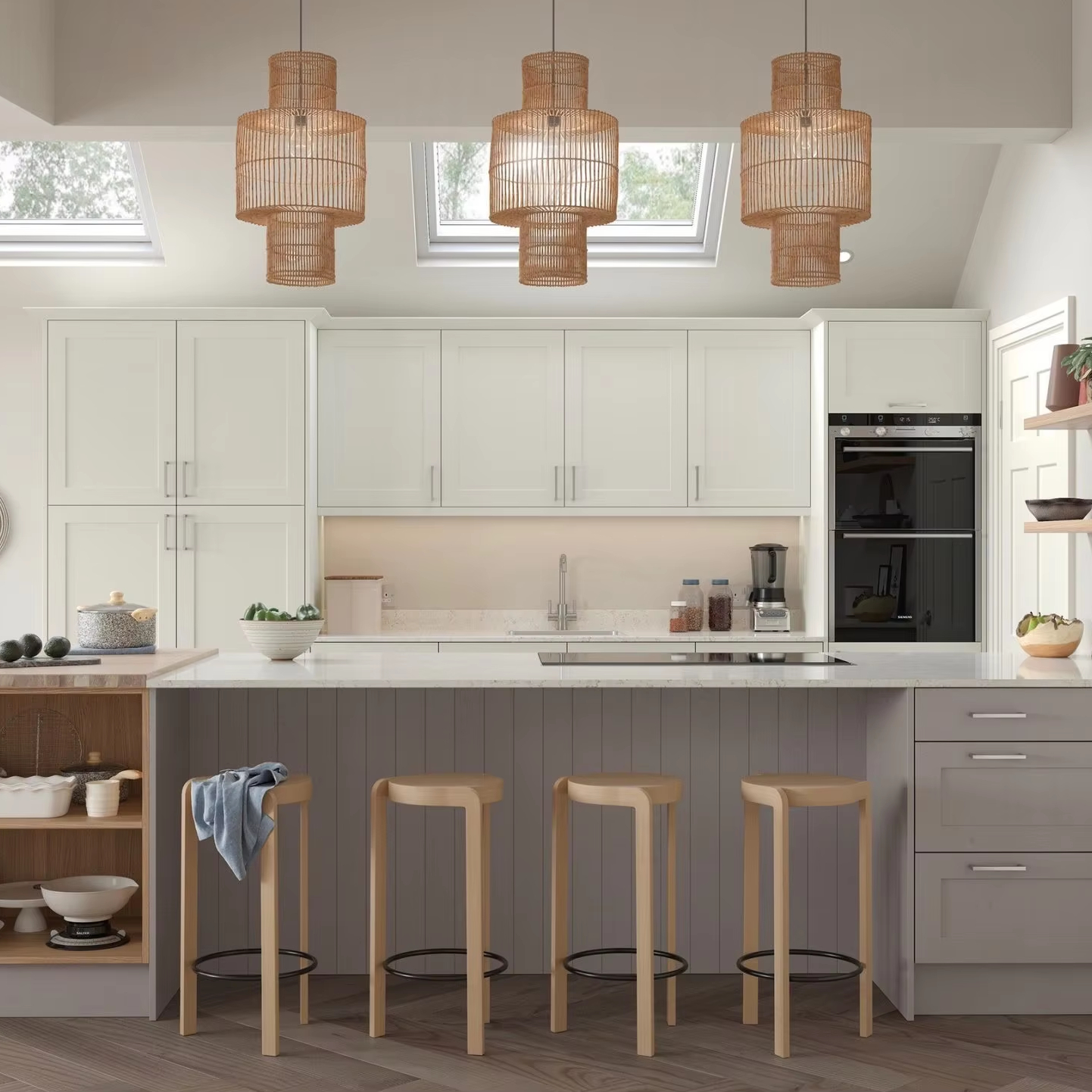 Premium Stainless Steel Handleless Kitchen Cabinet Design