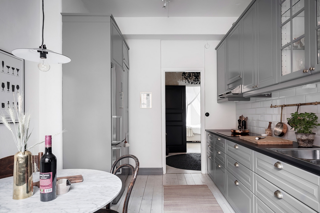 Antique Small Loft White Kitchens Upper Cabinetry Open Kitchens Industrial Loft Kitchen Design