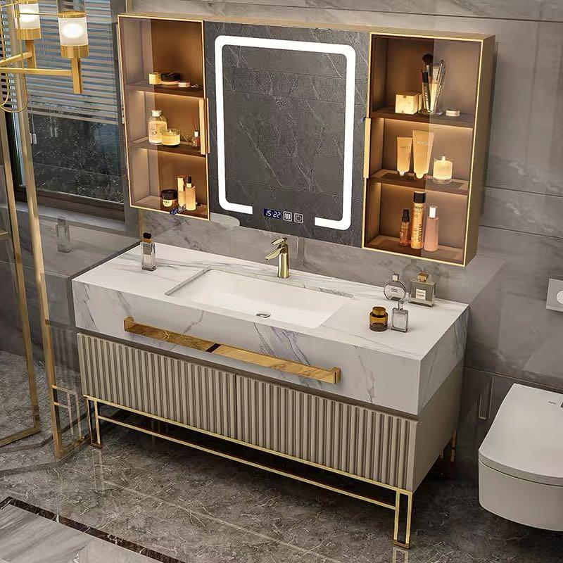 Luxury Clearance Meuble Salle De Bain Vanity Bathroom Cabinets Set Muebles De Bano with Lighting