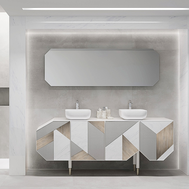Modern Clearance Meuble Salle De Bain Vanity Bathroom Cabinets with Double Sink