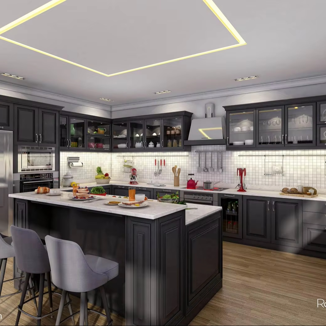 Luxury Stainless Steel Shaker Style Kitchen Cabinets