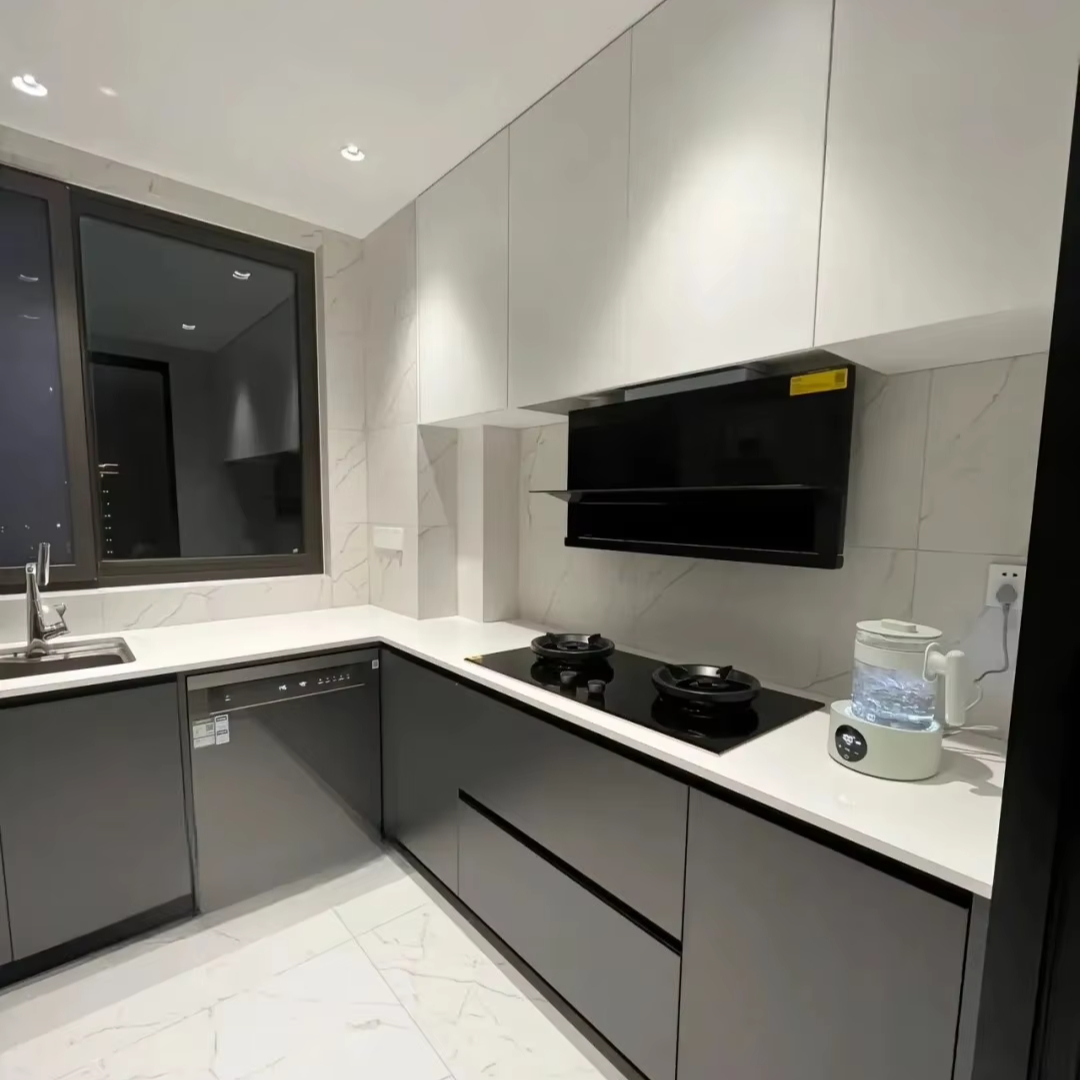 Modern Design Style Furniture Ready to Assemble Cupboard Complete Sets Stainless  Steel Drawer Modular Kitchen Cabinets for Sale