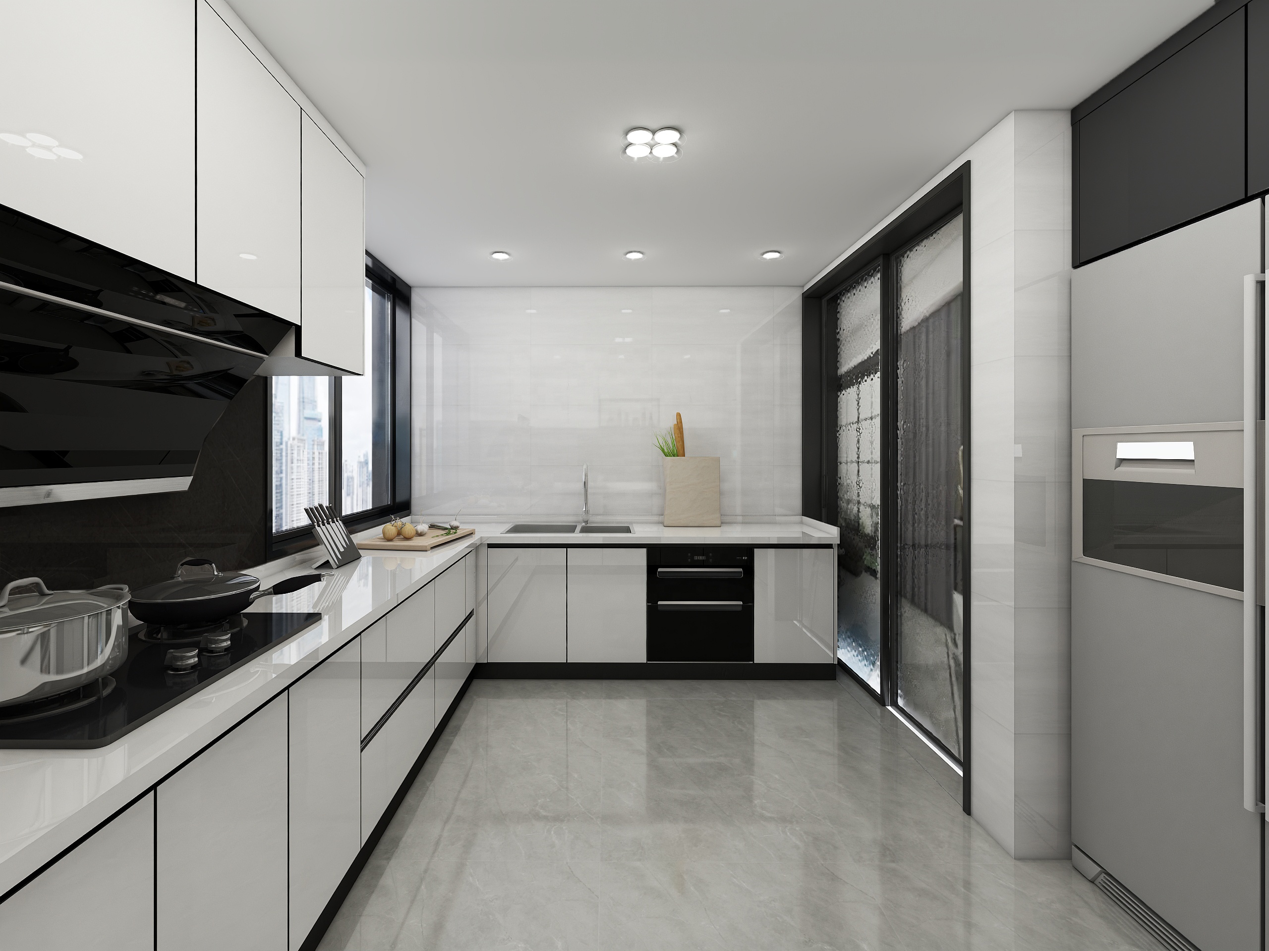 Kitchen Cabinet for Household High End Industrial Style Design Stainless Steel Manufacturer Direct Modern One Set 15 Years Kino