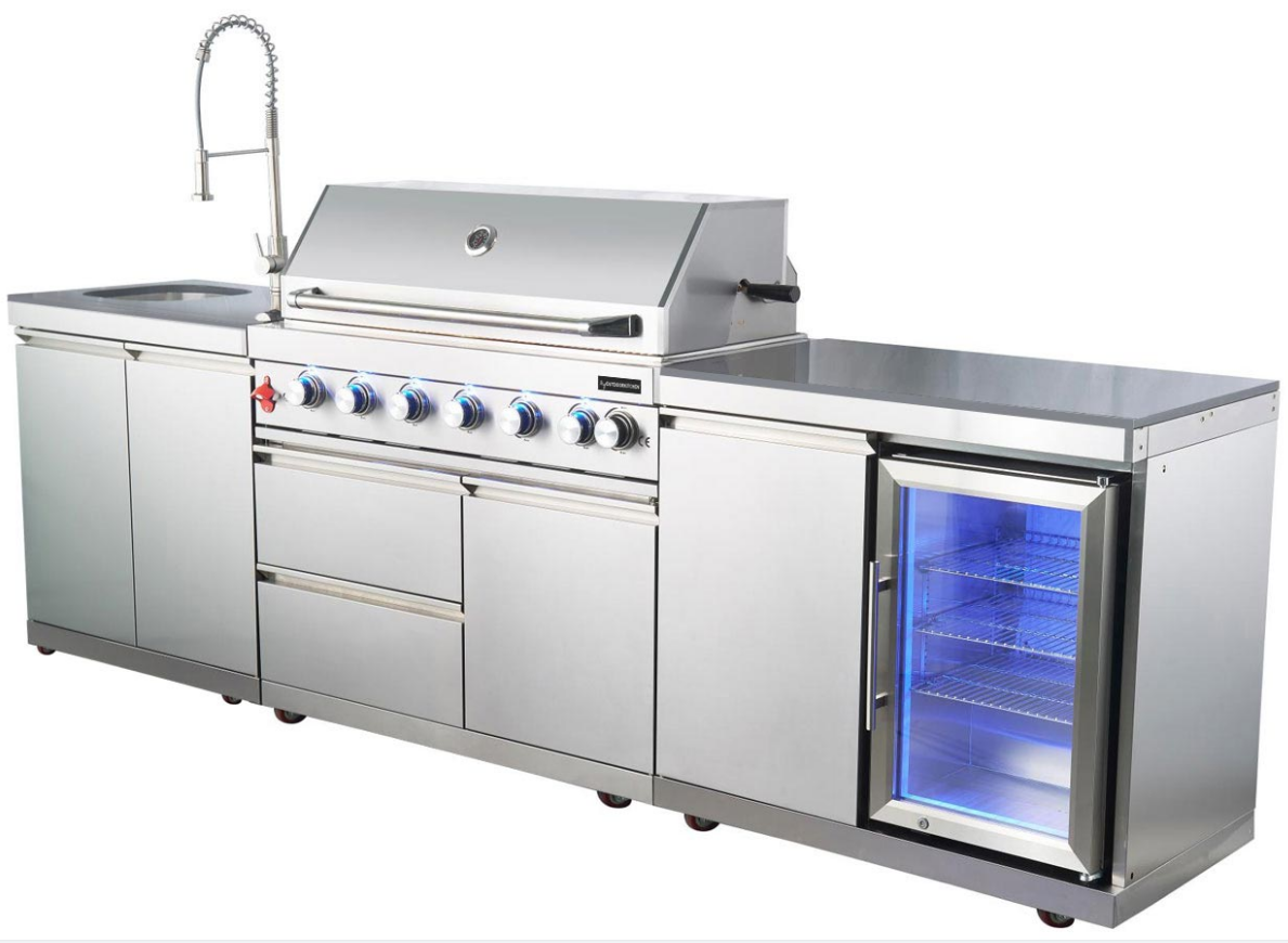 Factory Kitchen Cabinets Stainless Steel Material Anti-water Anti-rust BBQ Cabinet Outdoor Kitchen Cabinet Custom