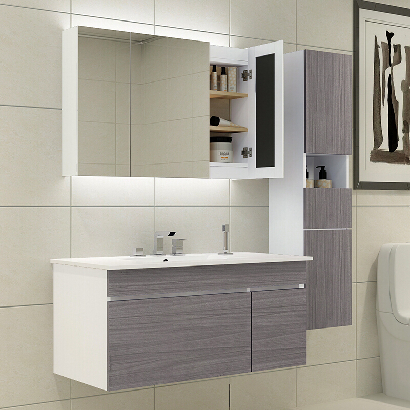 Luxury Clearance Meuble Salle De Bain Vanity Bathroom Cabinets Set Muebles De Bano with Lighting