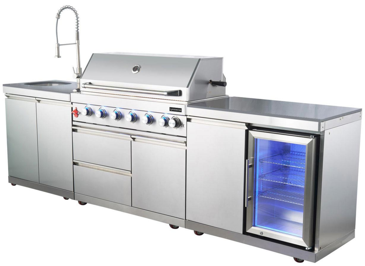 Factory Kitchen Cabinets Stainless Steel Material Anti-water Anti-rust BBQ Cabinet Outdoor Kitchen Cabinet Custom
