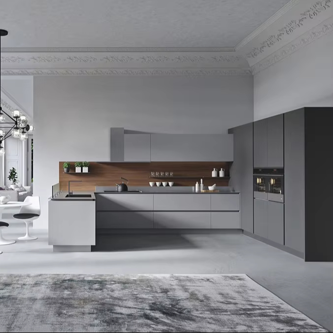 Stainless Steel Kitchen Cabinets with Built-in Spice Racks