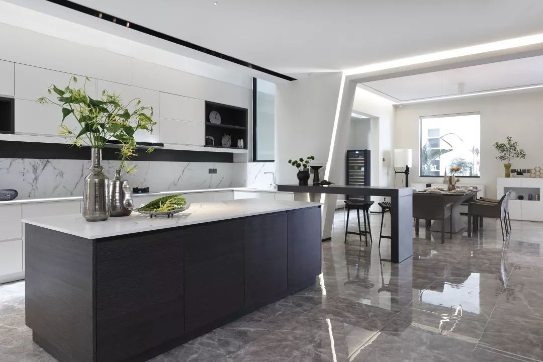 Modern Kitchen Design Cabinet with Stainless Steel Kitchen Cabinet and High Gloss Grey Lacquer Kitchen Cabinet