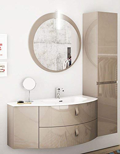 White Double Sink Bathroom Mirror Cabinet Basin Bathroom Furniture Vanity Cabinet