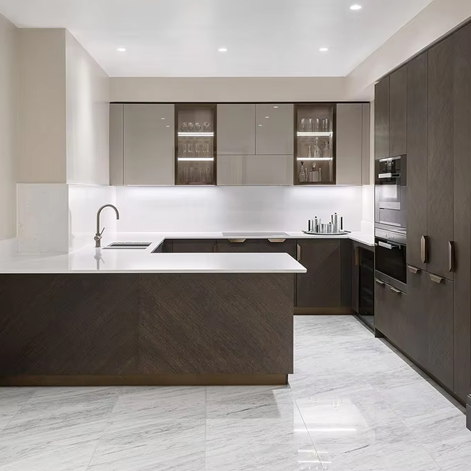 Industrial-style Stainless Steel Kitchen Cabinets for Loft Apartments