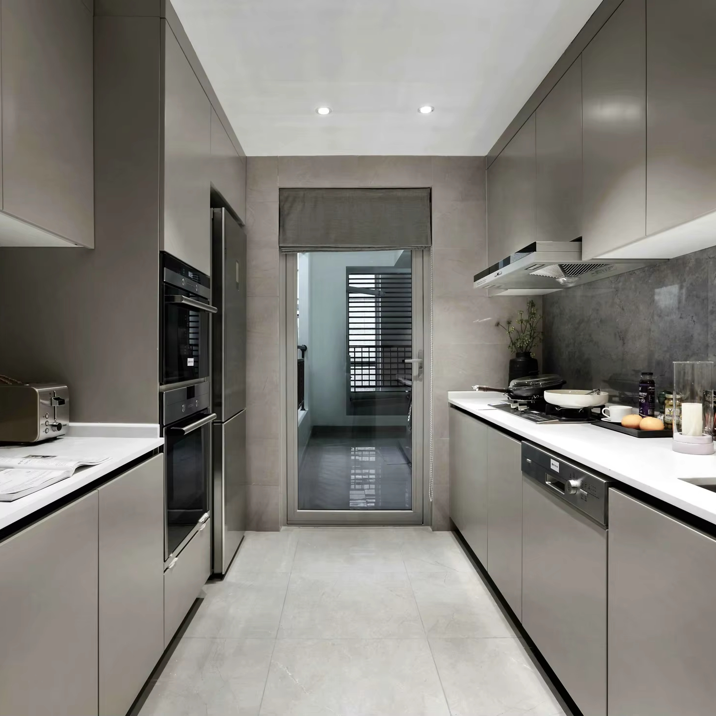 Modern Design Style Furniture Ready to Assemble Cupboard Complete Sets Stainless  Steel Drawer Modular Kitchen Cabinets for Sale