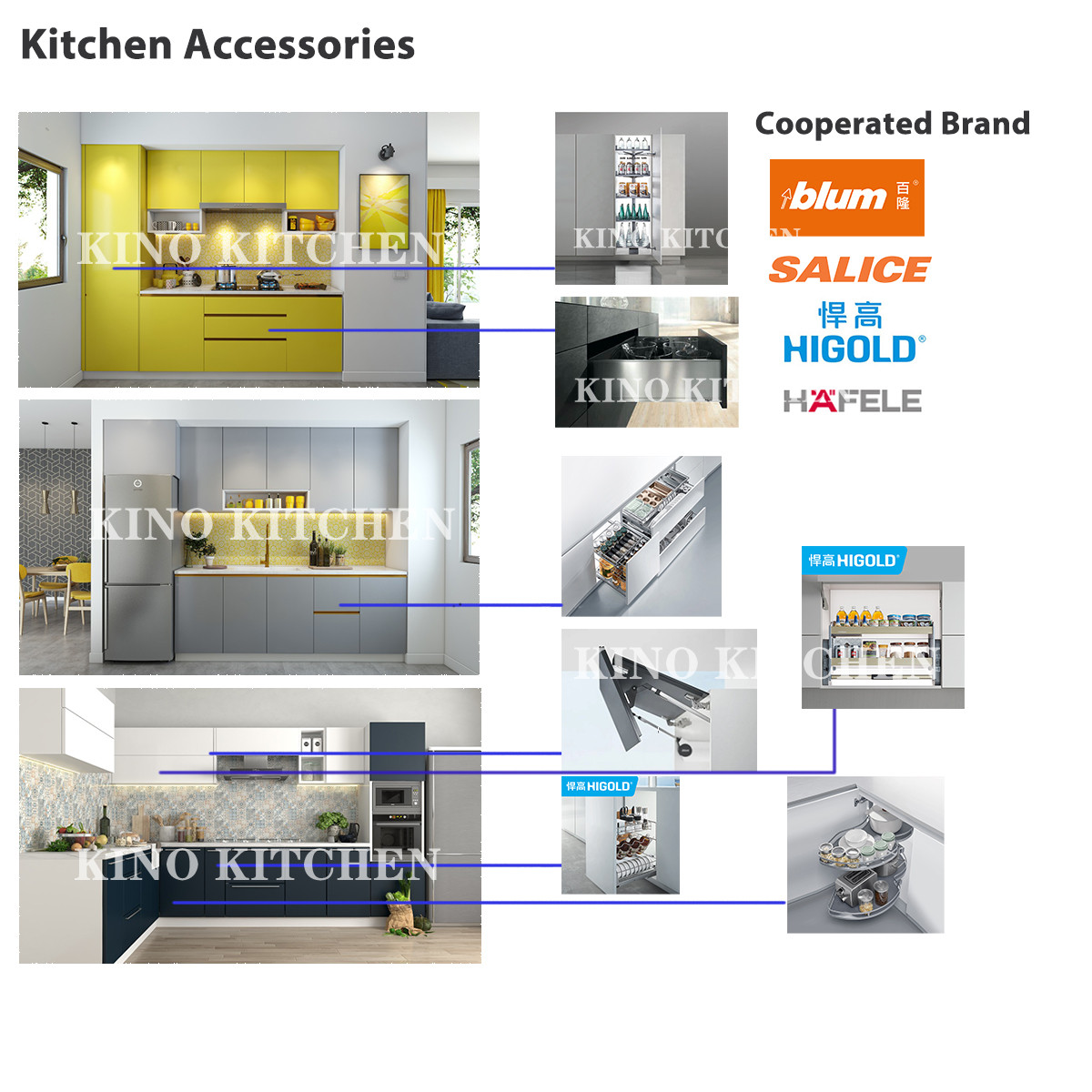 Modern Design Style Furniture Ready to Assemble Cupboard Complete Sets Stainless  Steel Drawer Modular Kitchen Cabinets for Sale