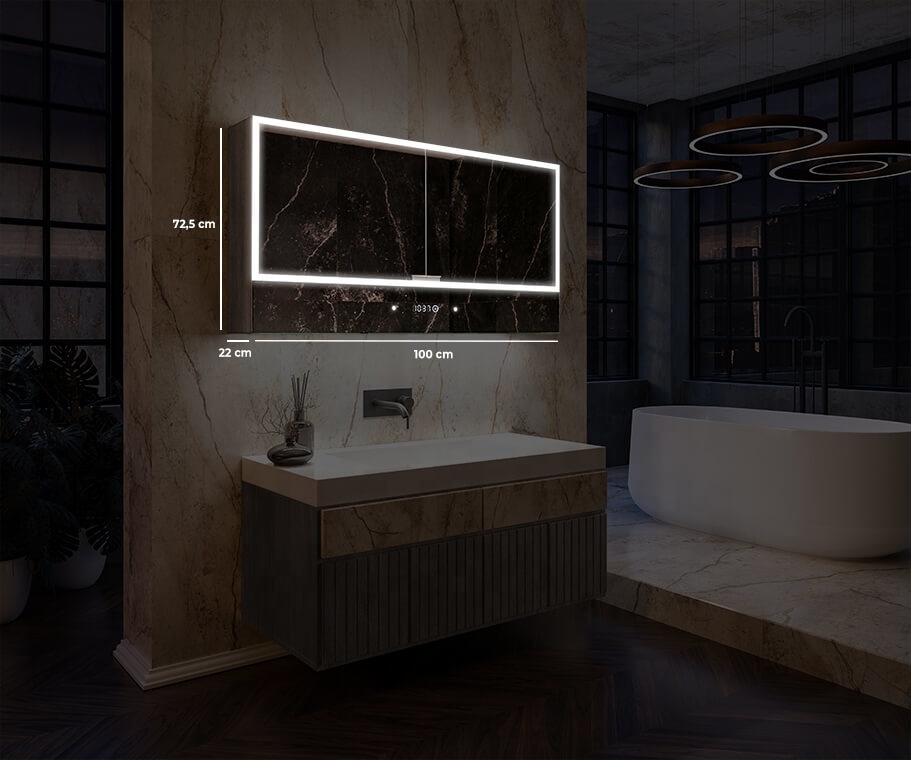 Bathroom Furniture Sets High Quality Bathroom Vanity Mirror Bathroom Cabinet Huge Double Sink Luxurious Modern 1 Set Traditional