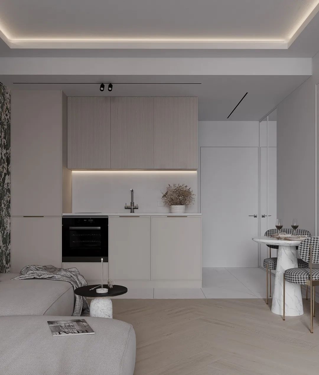 Minimalist Stainless Steel Kitchen Cabinet Design