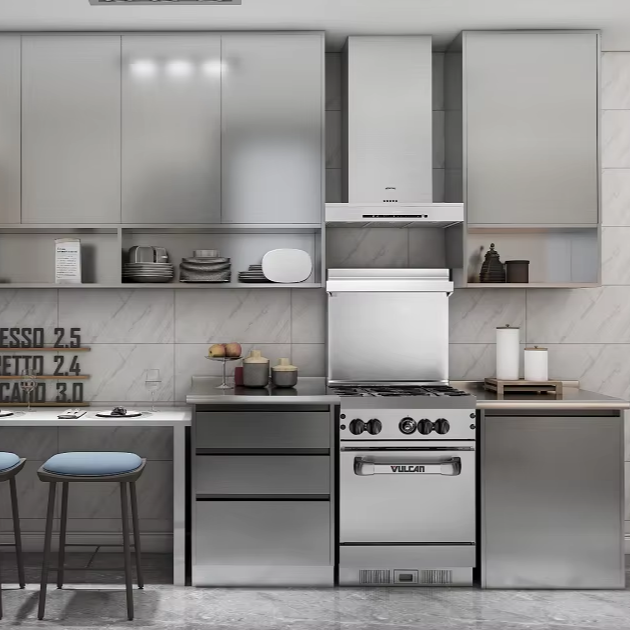 Stainless Base Cabinet for Kitchen with Toe-kick Drawers