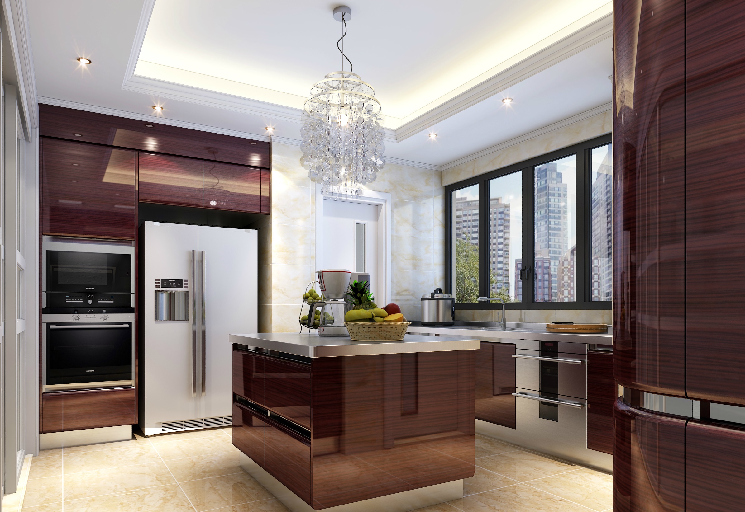 Foshan Kino Style Kitchen Factory Customize Kitchen for Household Wood Grain Traditional Chinese Modular Kitchen Cabinets Modern