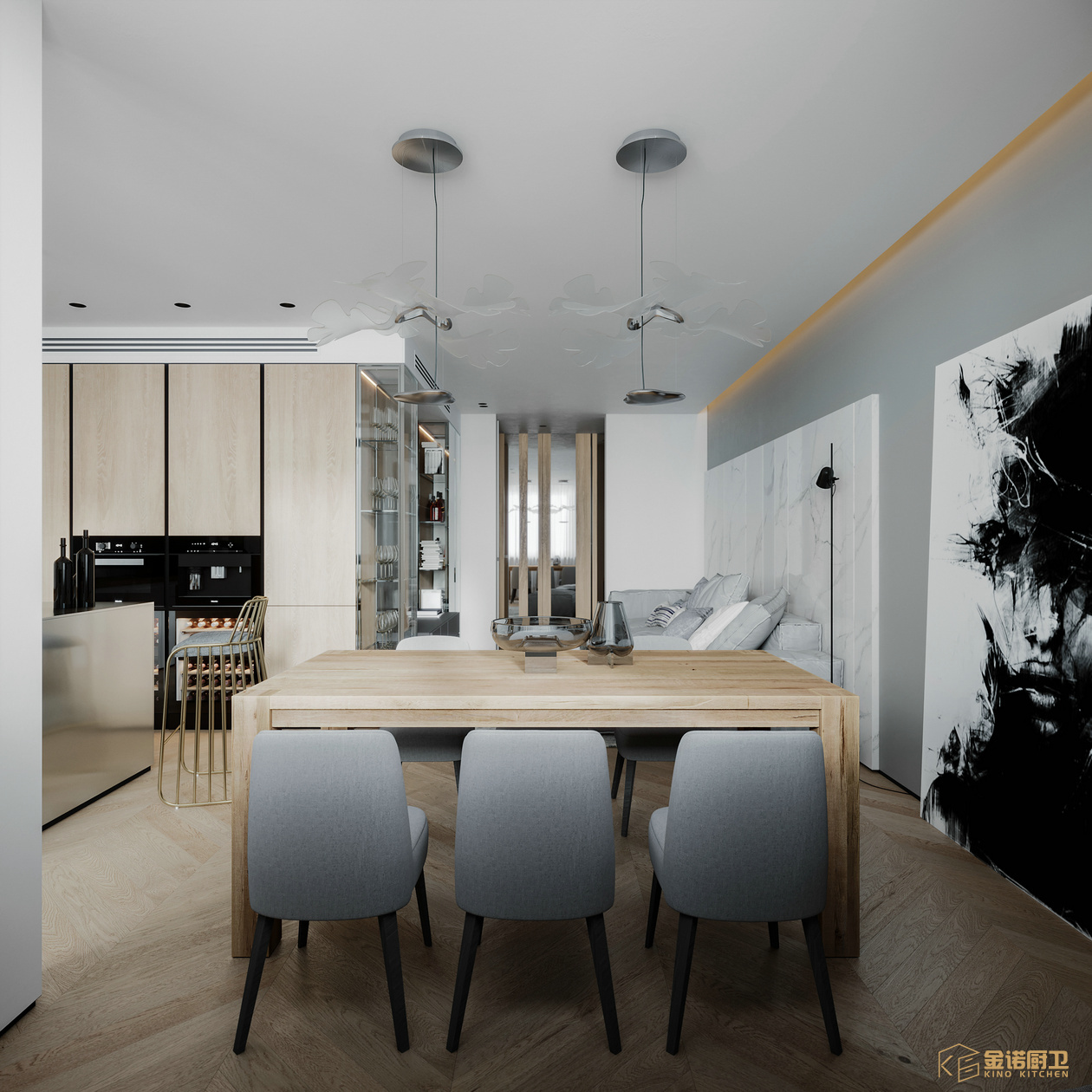 Organized Modern Kitchen Cabinets