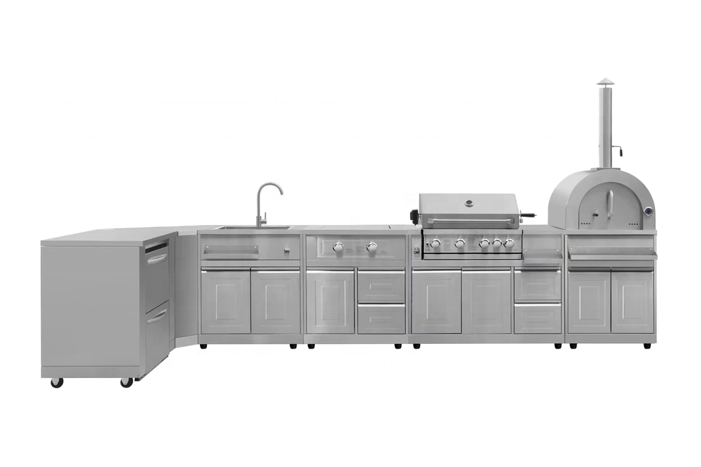 Modern Design Customized Outdoor Kitchen Cabinet Stainless Steel Outdoor Kitchen Bbq Island BBQ Grills