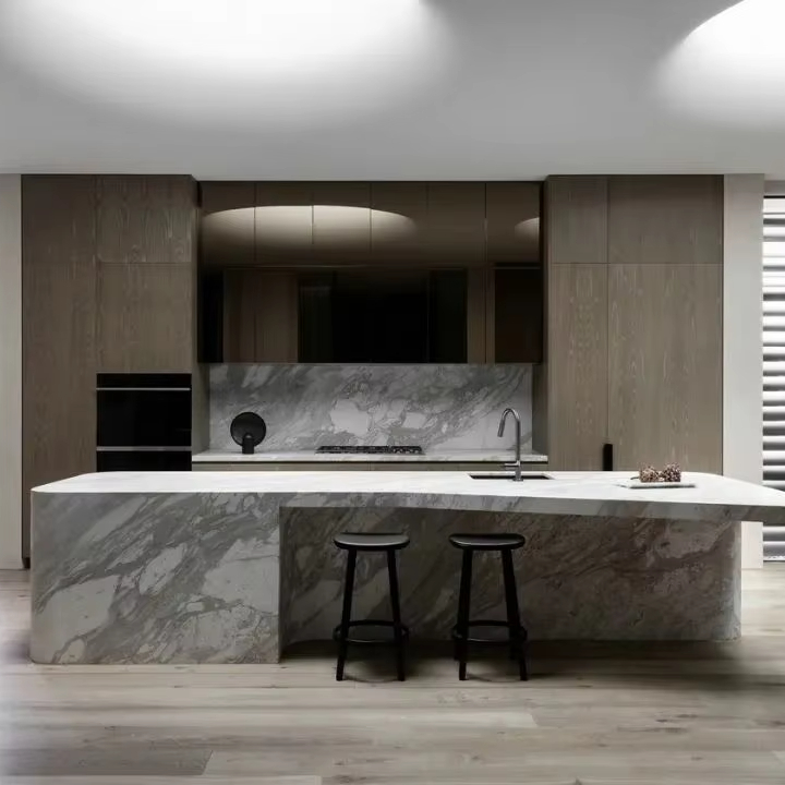 Stainless Steel Kitchen Cabinet with Brushed Finish