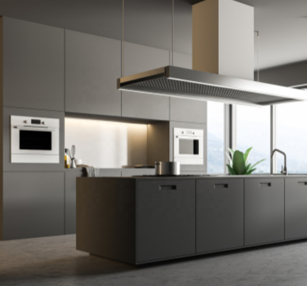 Kitchen Cabinet USA with Pantry and Island with Sink Glossy Kitchen Cabinet