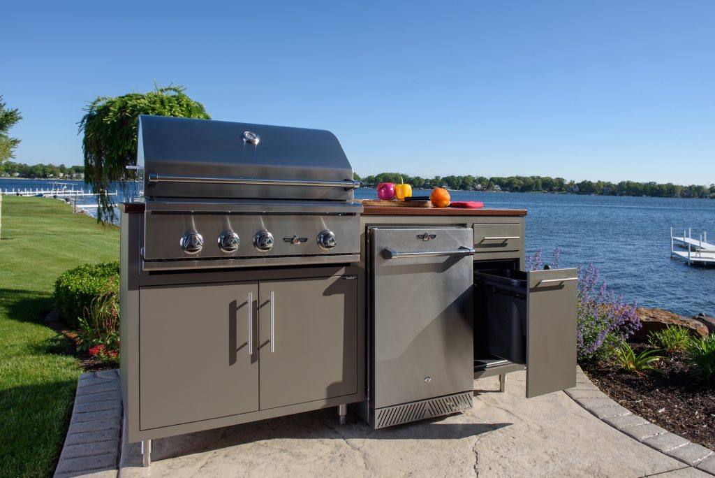 Customized Aluminum PVC Board Outdoor for Outdoor Kitchen with BBQ304 Stainless Steel Kitchen Cabinets