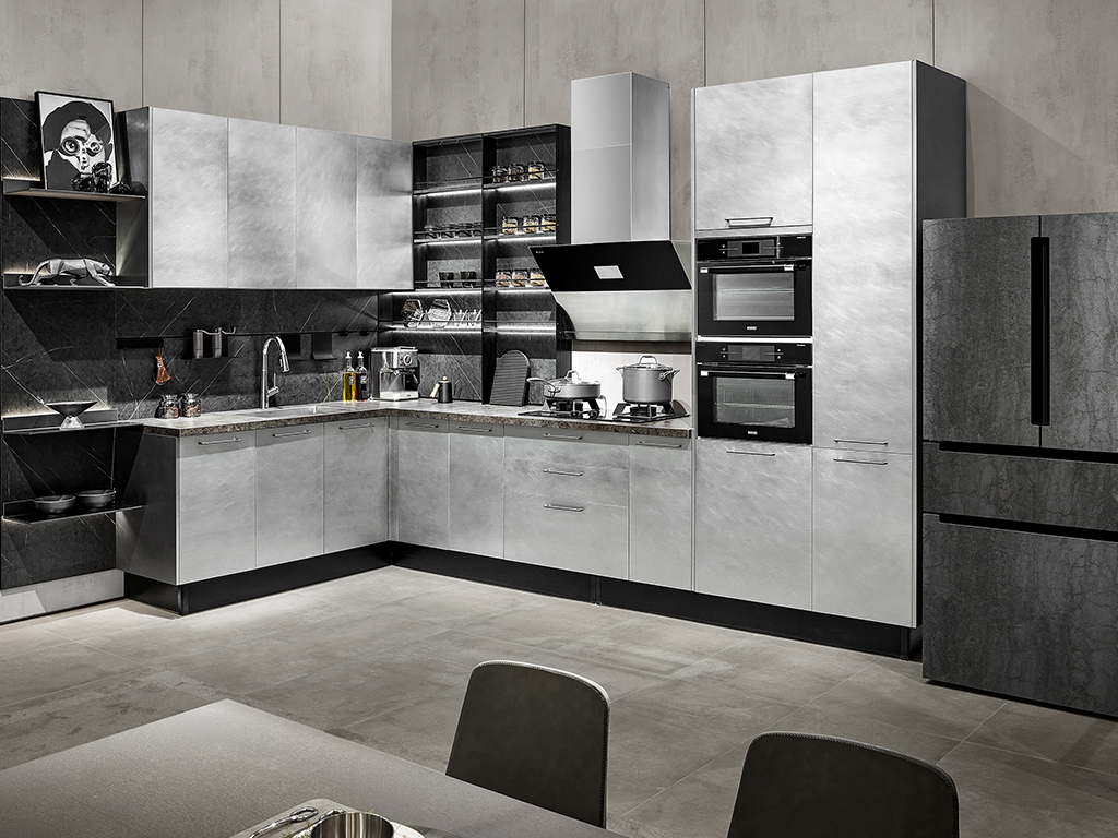Modern Design Style Furniture Ready to Assemble Cupboard Complete Sets Stainless  Steel Drawer Modular Kitchen Cabinets for Sale