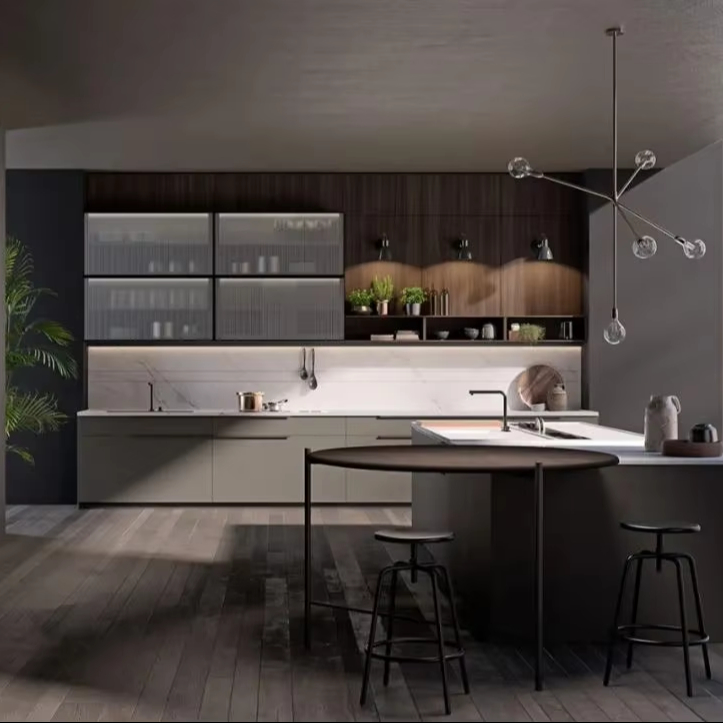 Brushed Stainless Steel Kitchen Cabinet