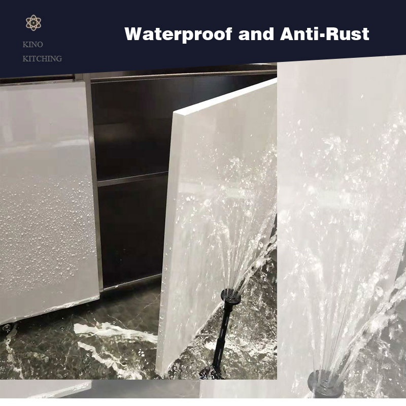 High Gloss Vinyl Wrap Doors/Laminate /Stainless Steel Water Proof Doors Louvered  Kitchen Cabinets