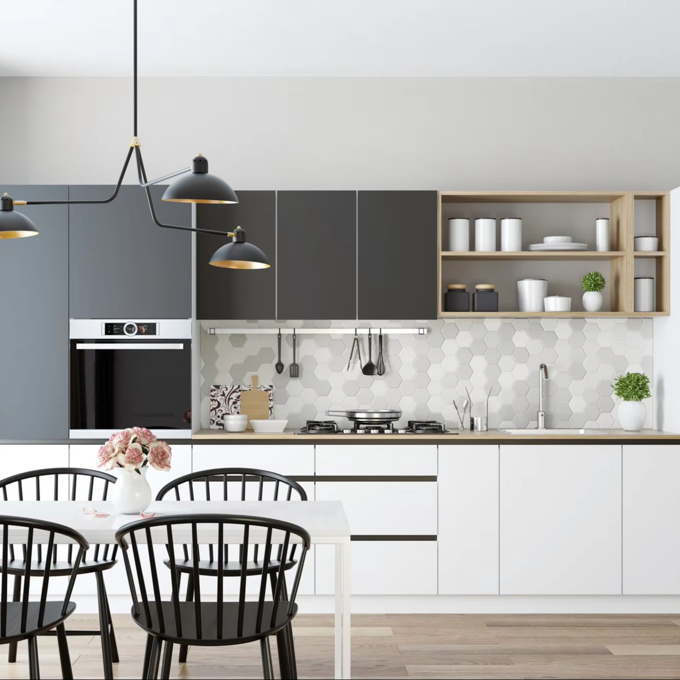 Sleek Luxury Steel Kitchen Cabinets