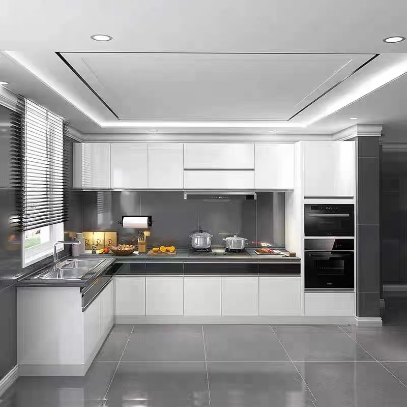 Modern Design Style Furniture Ready to Assemble Cupboard Complete Sets Stainless  Steel Drawer Modular Kitchen Cabinets for Sale