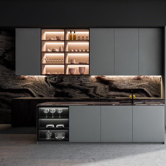 Kitchen Cabinets Kitchen Furniture for Apartment Design Integral Stainless Steel New One Set Modern Lacquer Painting 15 Years