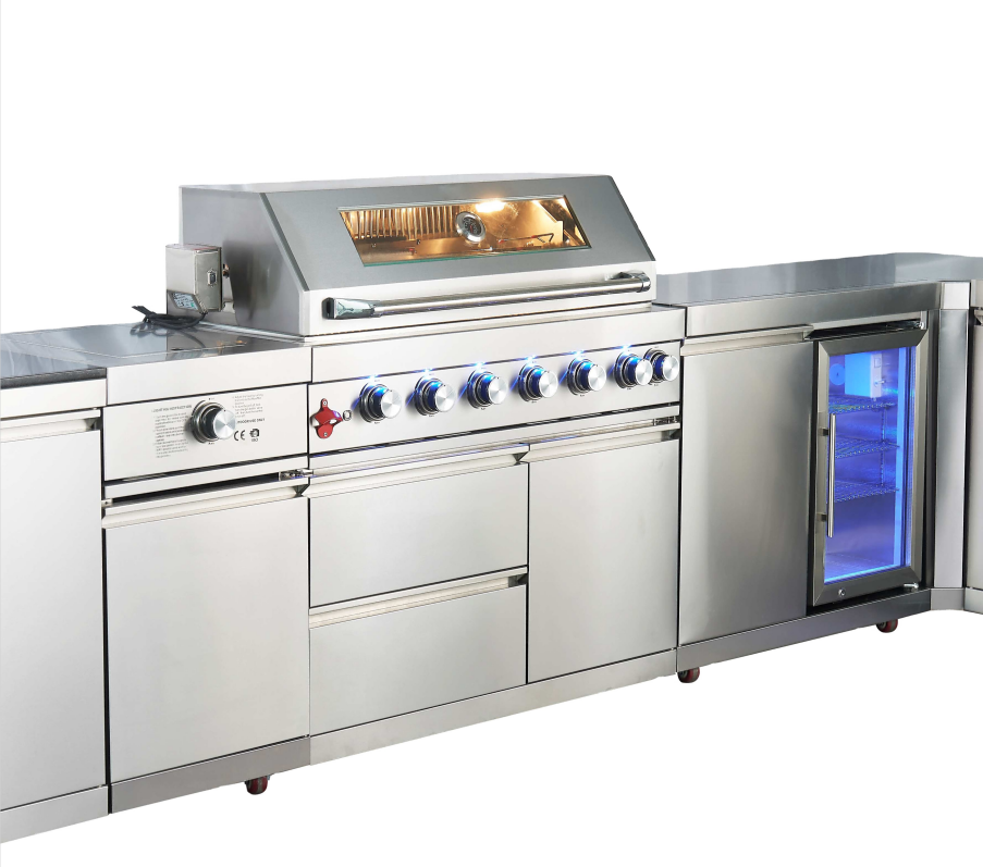 Factory Kitchen Cabinets Stainless Steel Material Anti-water Anti-rust BBQ Cabinet Outdoor Kitchen Cabinet Custom