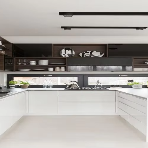 Wall-mounted Luxury Stainless Steel Kitchen Cabinets for Compact Kitchens