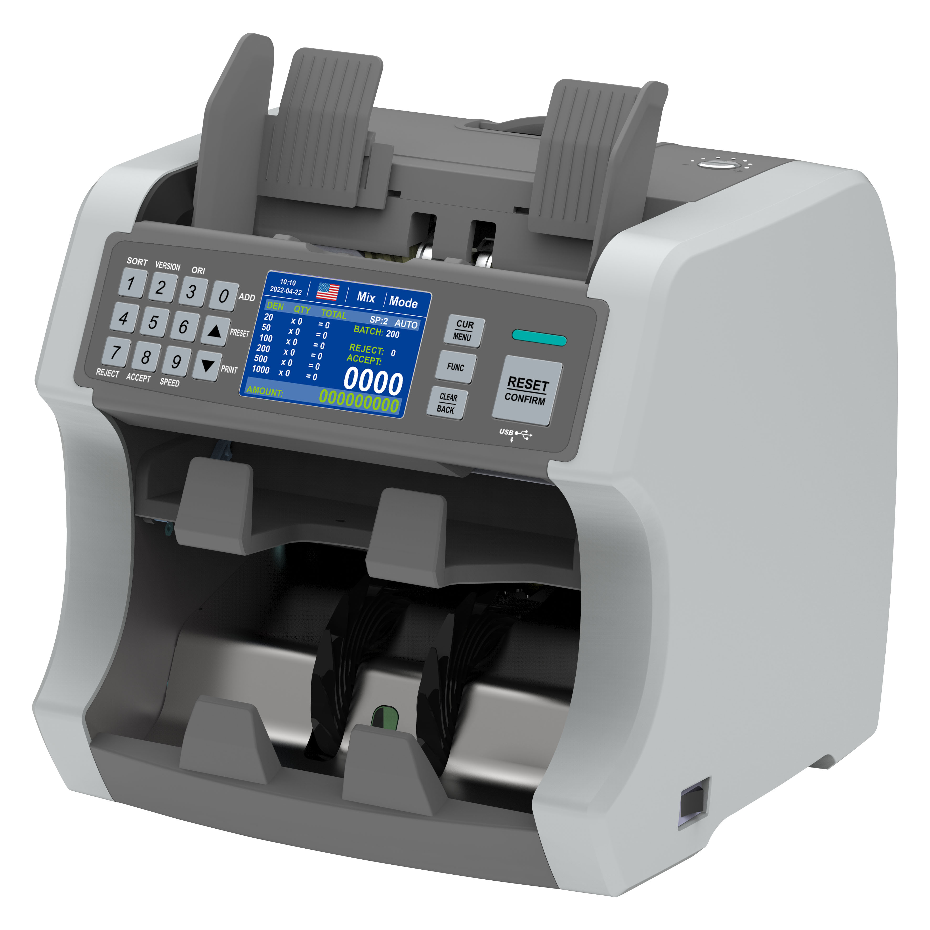 1.5-pockets money discriminator ND8000 for 200 currencies