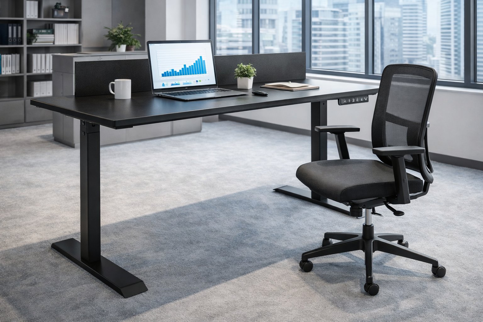 ZY-02 White Electric Desk | Dual Motor Home Office Desk