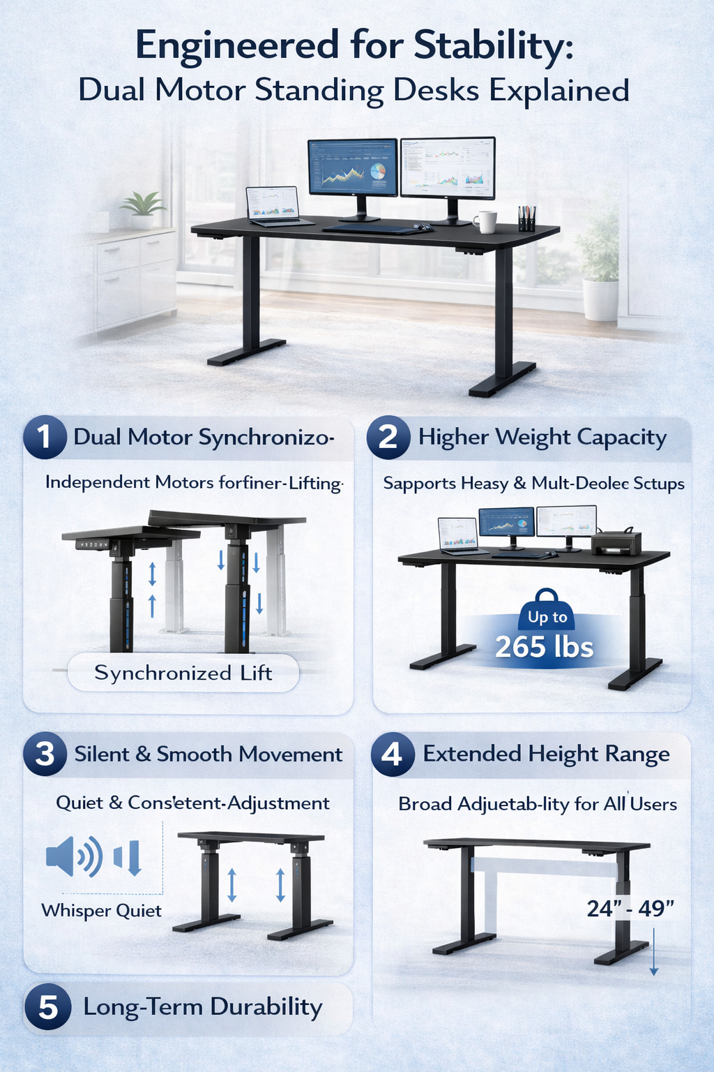 Dual Motor vs Single Motor Standing Desks: A Technical Comparison