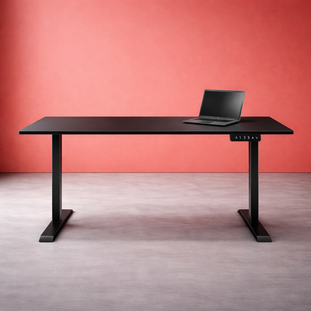 ZY-02 Electric Standing Desk Minimal White Office Scene