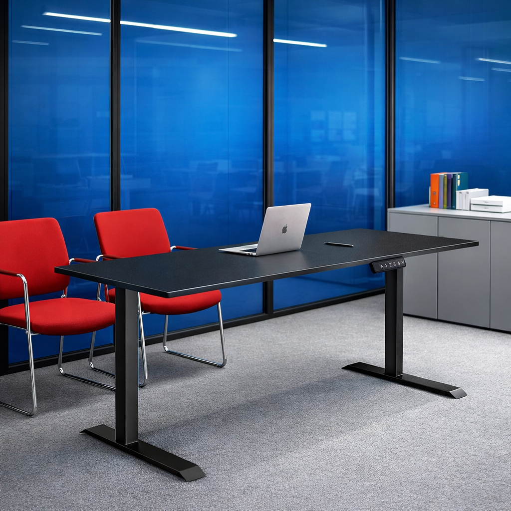 ZY-02 Electric Standing Desk in Modern Green Office Setting
