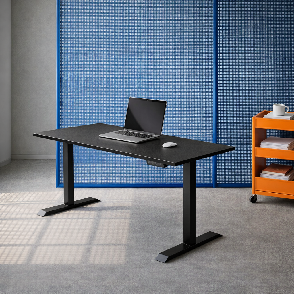ZY-02 Modern Electric Standing Desk with Black Rectangular Top