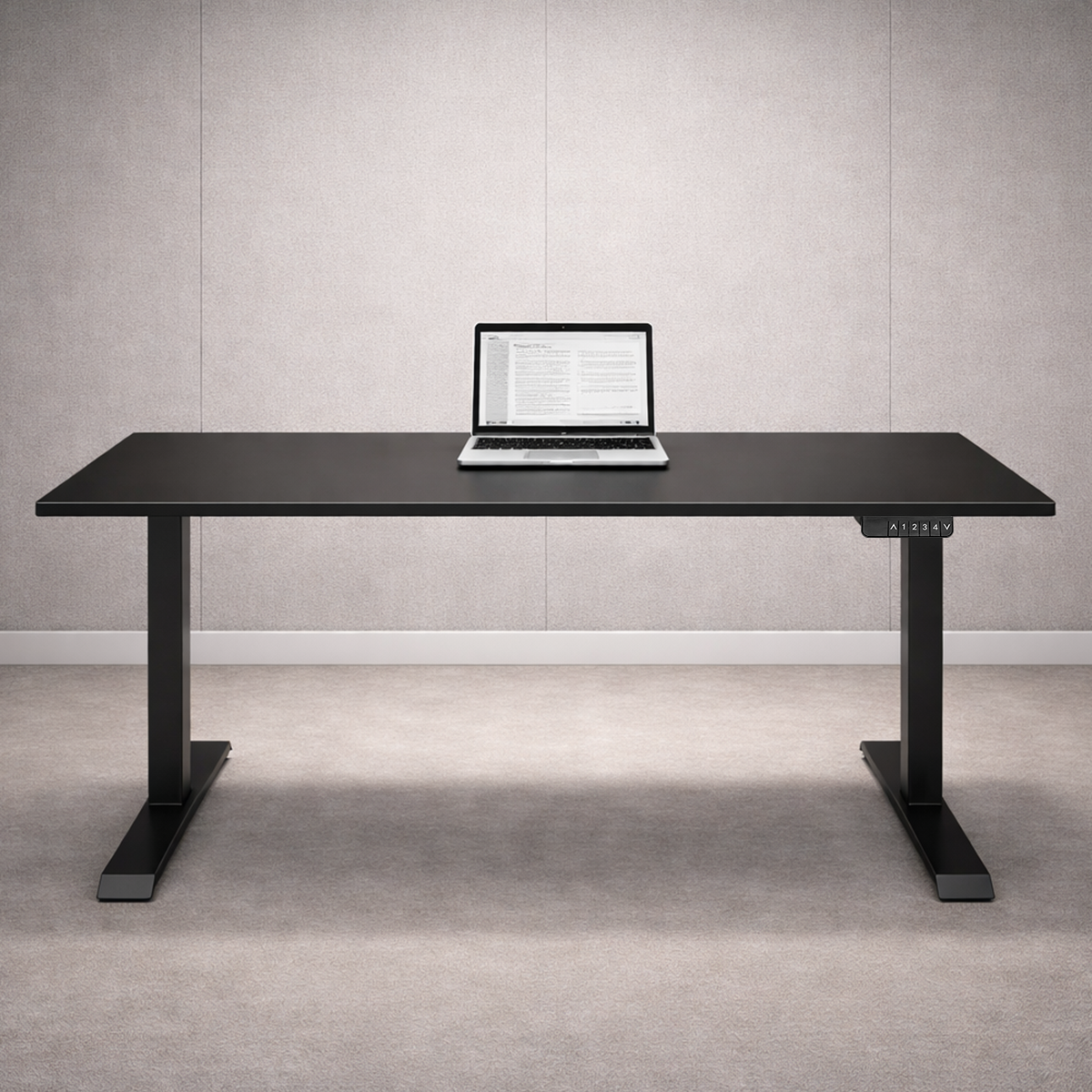 ZY-02 Black Dual Motor Standing Desk Open Office Workspace