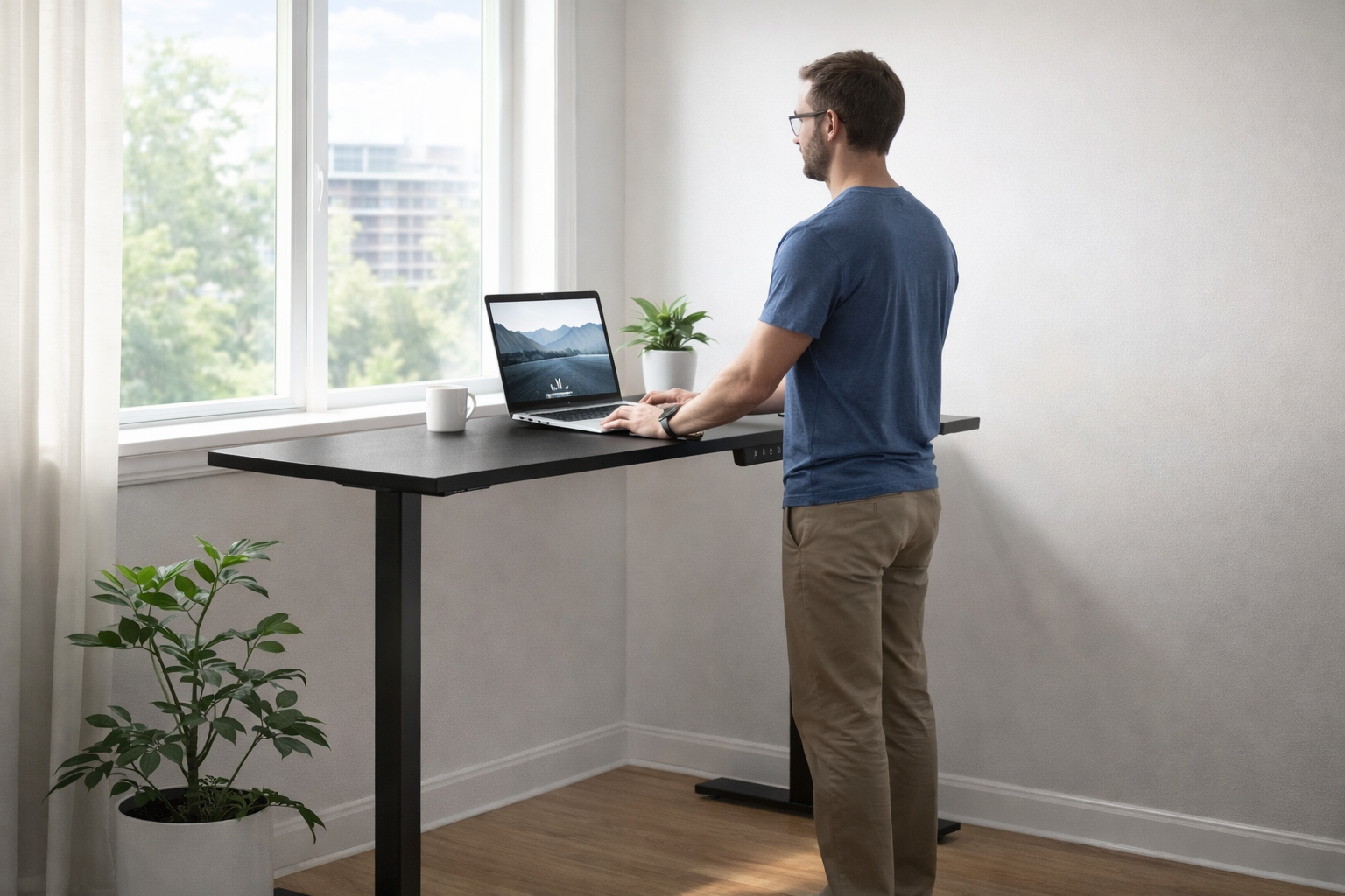ZY-02 Electric Standing Desk | Dual Motor Adjustable Height Desk | Ergonomic Black Office Table