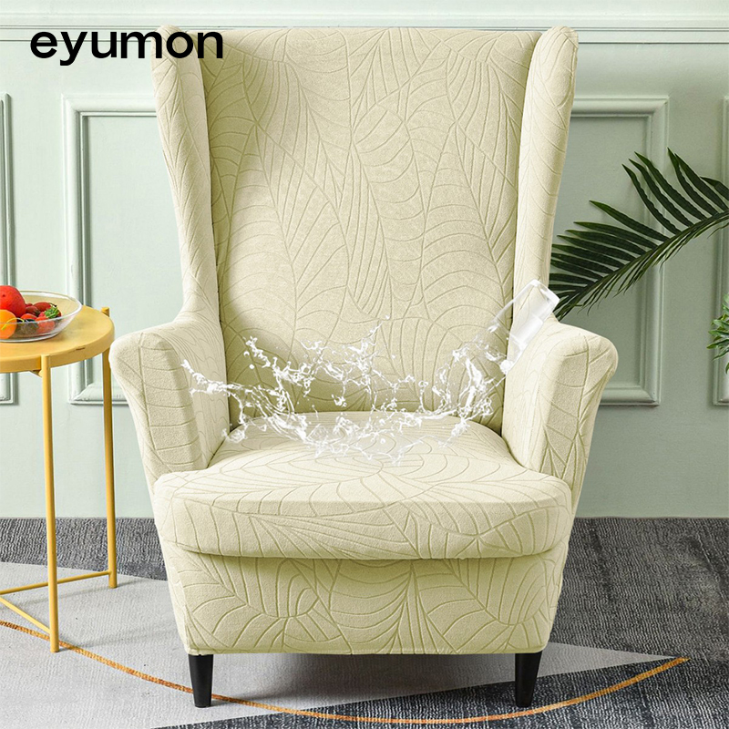 Solid color waterproof polyester fabric jacquard leaf-patterned short-pile plush sofa cover