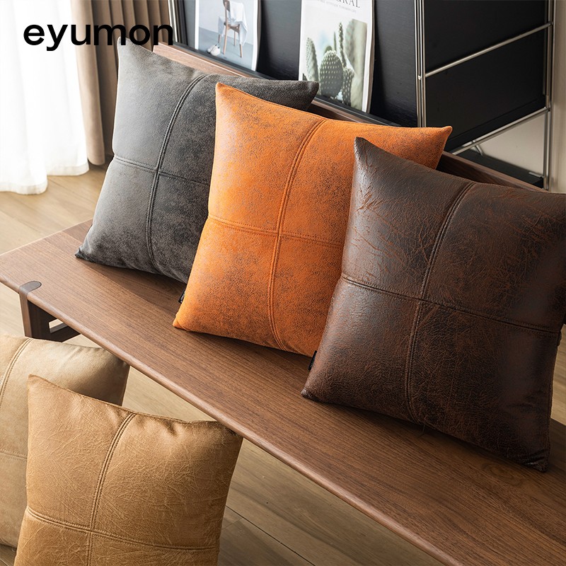 Luxurious suede-trimmed pillowcase with down filling