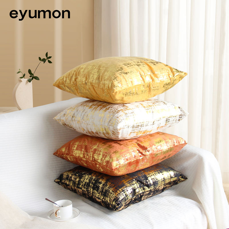 Abstract Stripes Gold Stamp Throw Pillow Covers