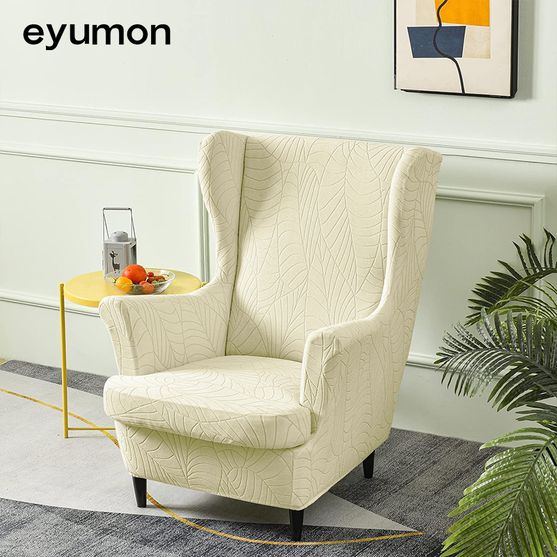 Solid color waterproof polyester fabric jacquard leaf-patterned short-pile plush sofa cover