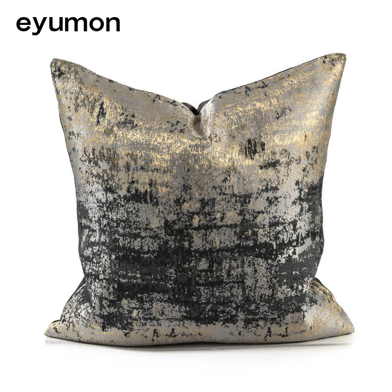 Throw Pillow Cover Luxury Jacquard Silver Gray Navy Green Decoration Pillow Cases Big Black Gold Cushion Cover