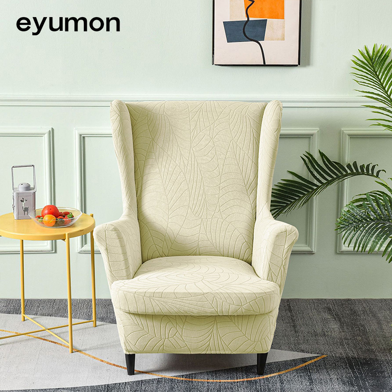 Solid color waterproof polyester fabric jacquard leaf-patterned short-pile plush sofa cover